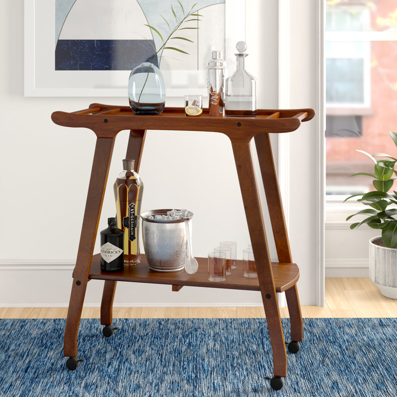 Oliver Hashir Solid Wood Bar Cart & Reviews Wayfair